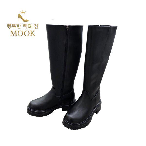 女性ベーシックワイドフィットロングブーツ ブラック 516HB522751AA (幸せな百貨店)()