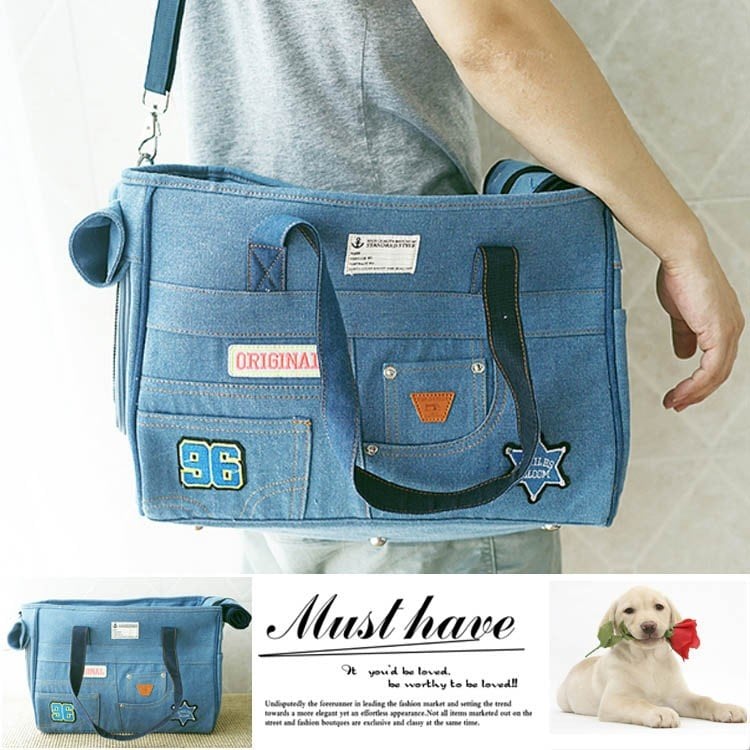 リュック ペット用品 猫犬通用 猫犬通用 ペット用品zq 新作犬用品 スリング ショルダー デニム風