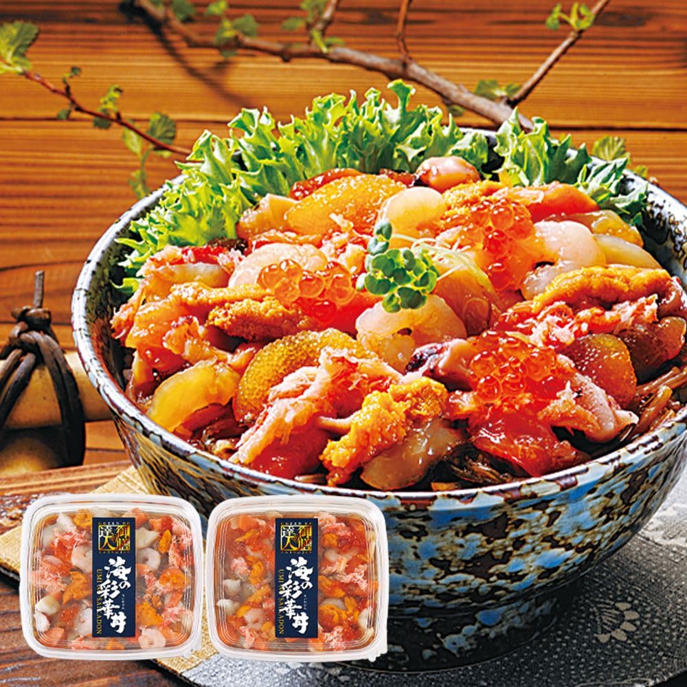 【御膳の達人】海の彩華丼 250g×2パック うみのさいかどん 父の日 母の日 蟹 ウニ いくら たこ ほたて 数の子 松前漬 海鮮丼 刺身 グルメ ギフト プレゼント 内祝い お取り寄せ