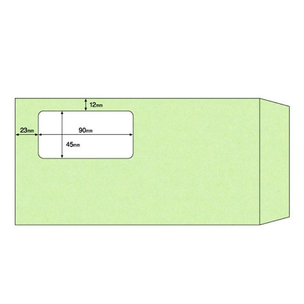 （まとめ買い）窓つき封筒 長形3号 ウグイス 200枚入 MF03 [x3]