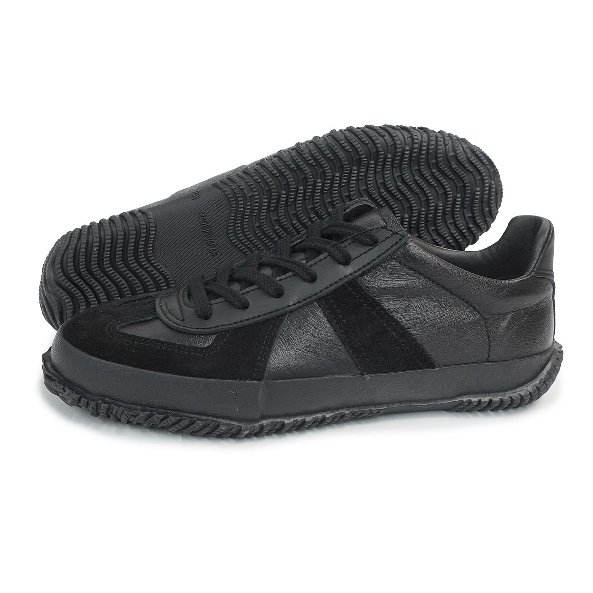 スニーカー SP-1047 ブラック 黒 ジャーマントレーナー メンズ レディース 日本製 カンガルーレザー