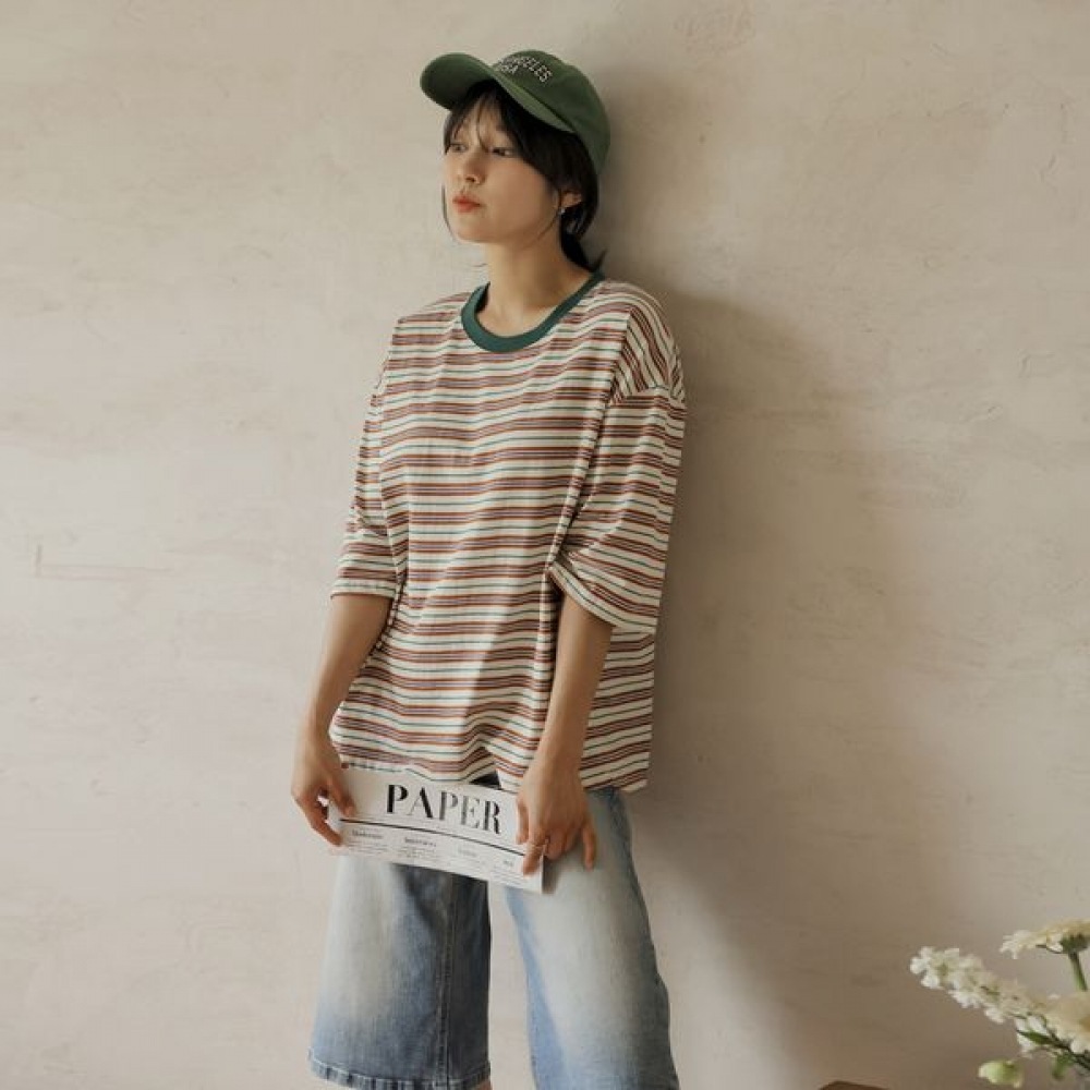 [Elysia] ティラーダンガラカラー半袖Tシャツ