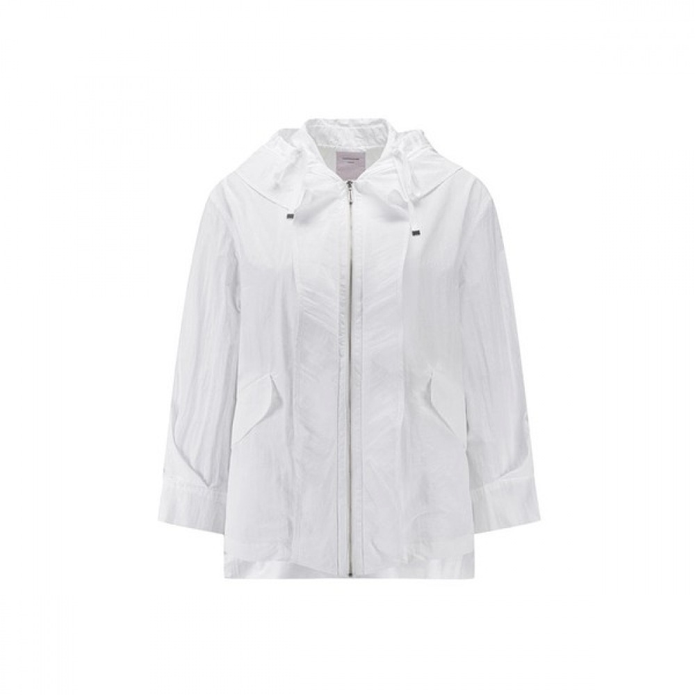 [シャトラン] ホワイトシンプルユニークフード付きネックジャンパーHCBMJP203