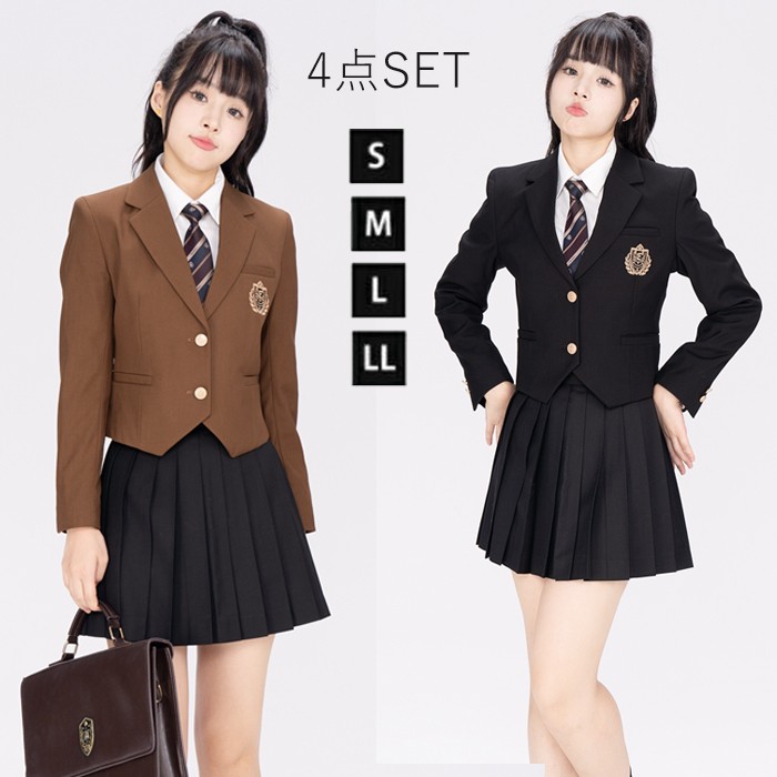 4点セット 入学式 卒業式 スーツ 女の子 長袖 中学生 高校生 制服 学生制服 女子高生 小学生 ブレザー スカート レディース お受験 結婚式 発表会 入学 通学 ジュニア フォーマル フォーマル