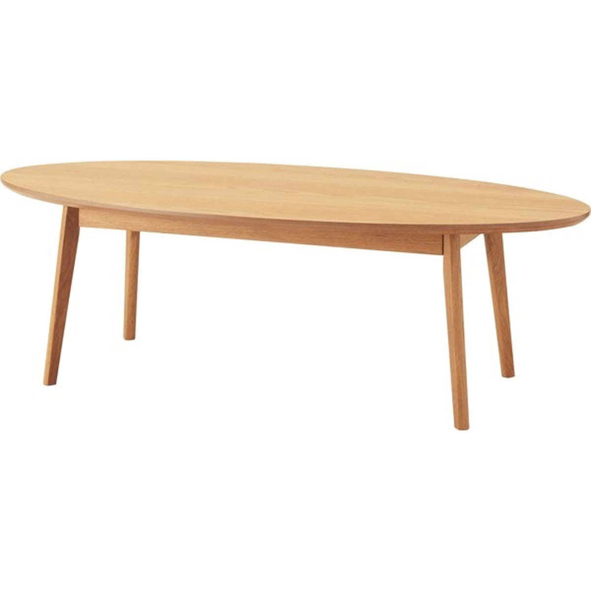 オーバルテーブル MTK-443NA リビングテーブル テーブル ローテーブル センターテーブル 北欧 幅120cm 木製 天然木 突板 ナチュラル シンプル 楕円形 一人暮らし 板目 柾目 オーク