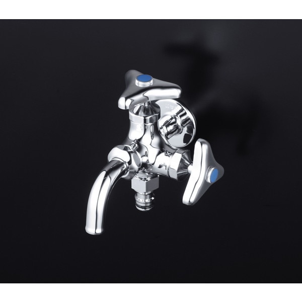 K124SPJ-JAN 屋外ニップル付二口横水栓