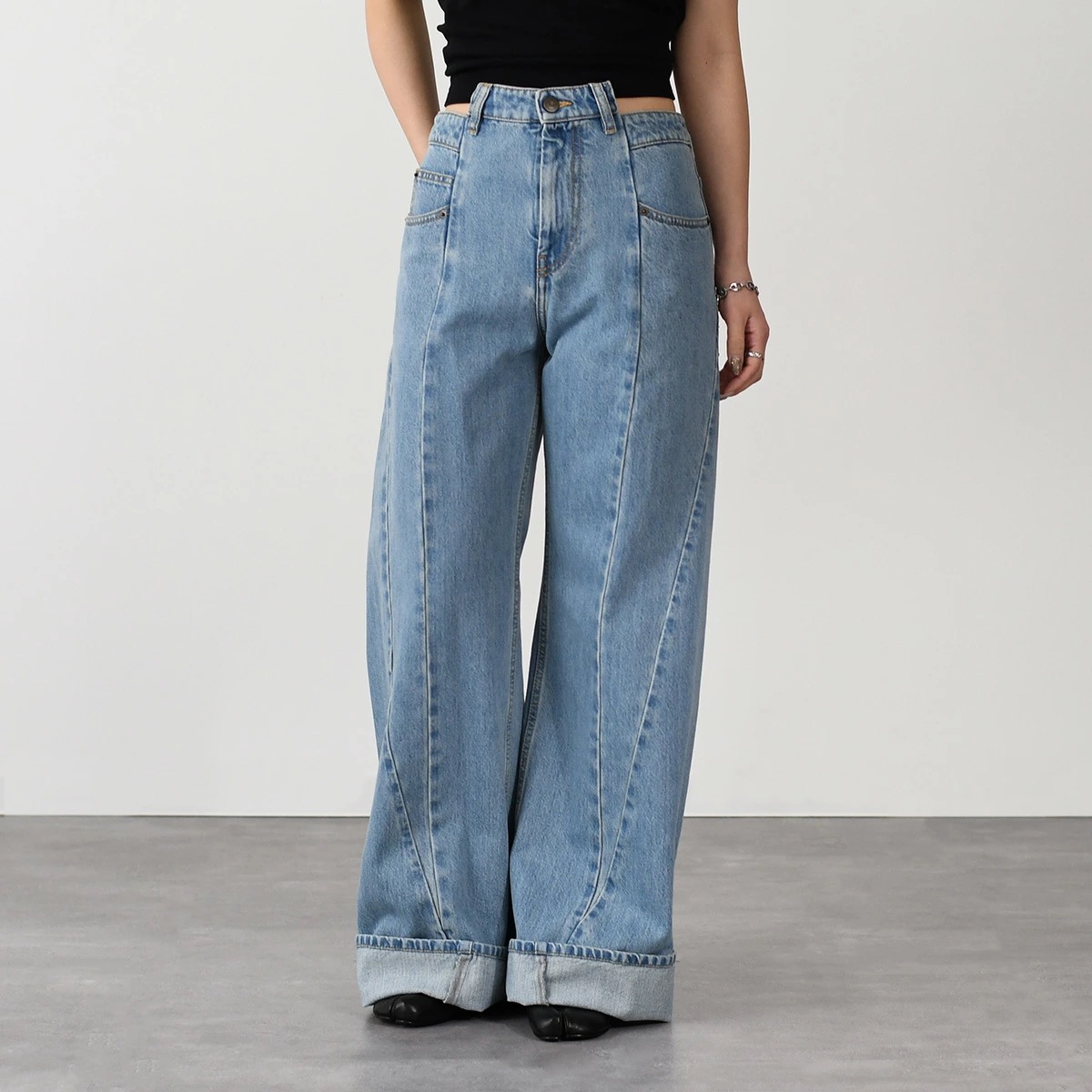 ボトムス デニム ジーンズ S51LA0128 S30617 レディース ブルー レギュラー ワイドレッグ