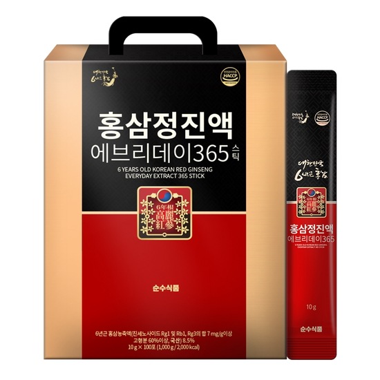 純粋食品6年根紅参精進液エブリデイ365スティック100包