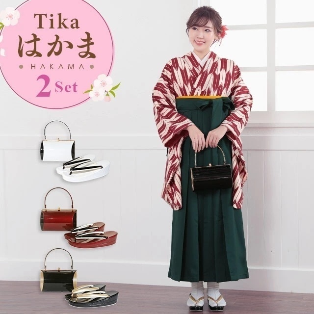 卒業式 入学式 入園式 袴 女性 振袖 着物 レディース 和装バッグ 草履 2点set エンジ 白 黒 激安 花火大会 夏祭り お祭り 可愛い 大正ロマン ギャル 中学生