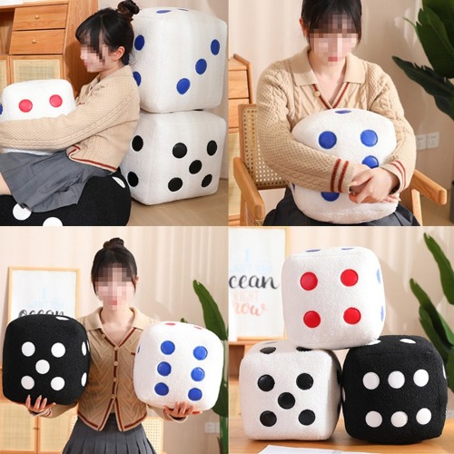 大型サイコロクッション25cm カラーランダム 1本ふわふわ背もたれリビングルームソファインテリア小物