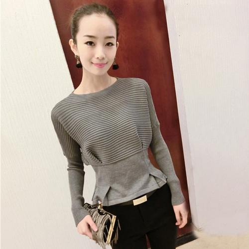 ニット セーター 秋冬 レディース ショート丈 トップス 長袖 プルオーバー 柔らかい スリムフィット 弾力 ラウンドネック 無地 シンプル 白 黒 グレー おしゃれ 5,900円