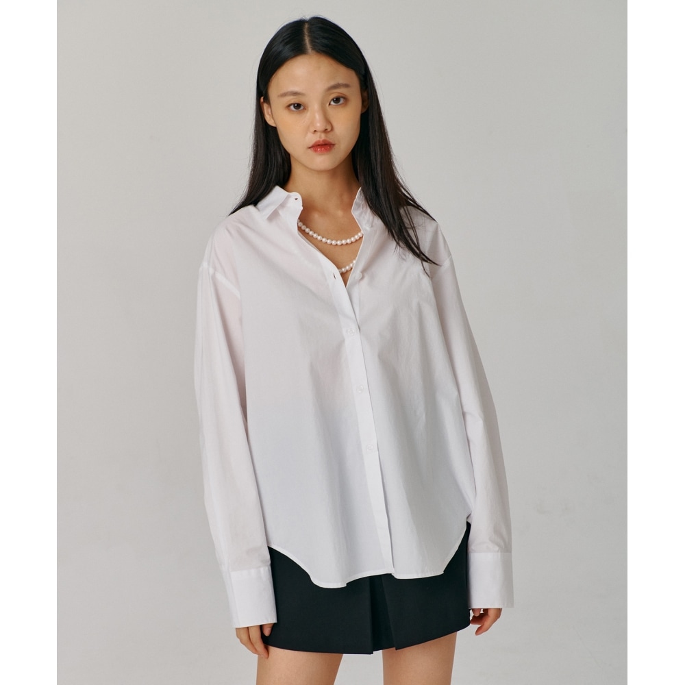 PAPERBOY 60数高密度ルーズフィットシャツ - ホワイト