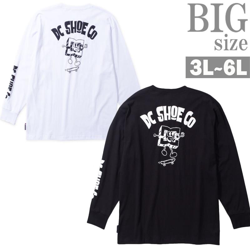 長袖Tシャツ 発泡プリント 大きいサイズ メンズ DCSHOES エンボス クルーネック トップス C060827-06