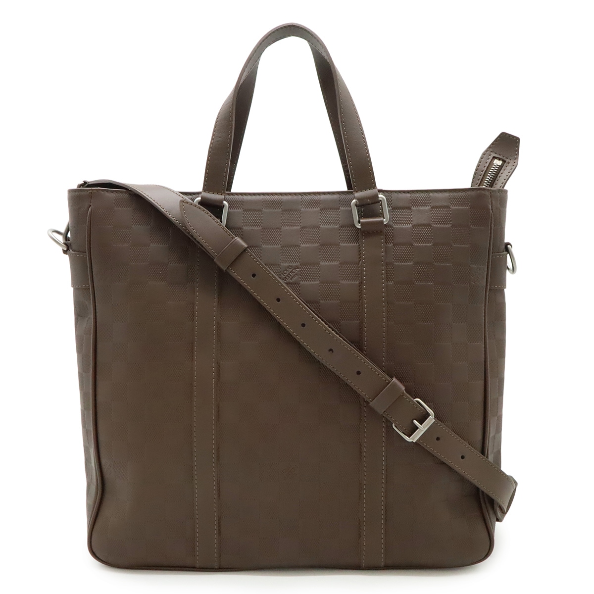 ダミエアンフィニ タダオPM トートバッグ ビジネスバッグ 2WAY ショルダーバッグ メテオール ダークブラウン N4127