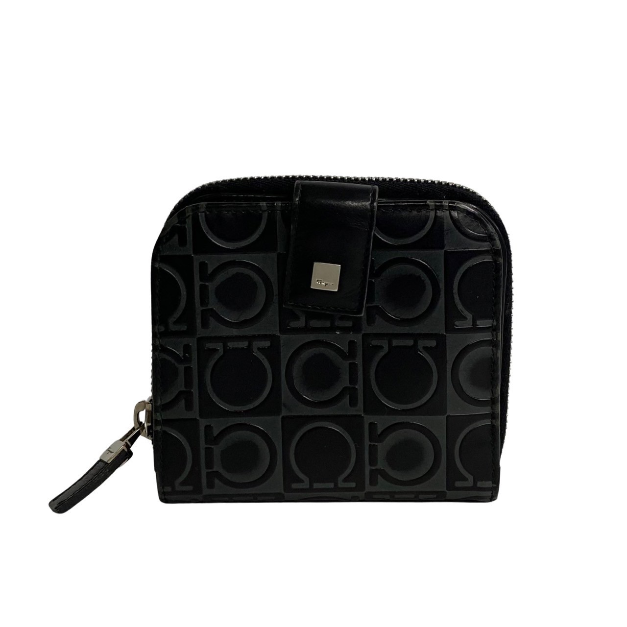 ガンチーニ二つ折り財布 レザー ブラック 30952