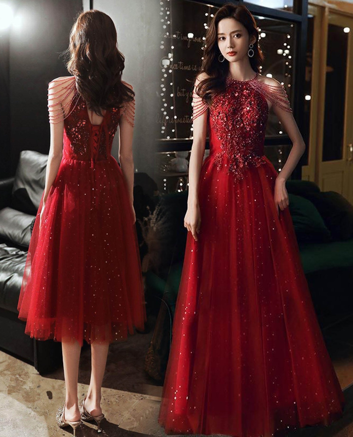 ドレス 大人 ピアノ 発表会 ロングドレス 演奏会 演奏会用ドレス 赤 ピアノ発表会 結婚式 高校生