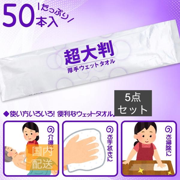 フレッシュプラス 超大判 厚手ウェットタオル 50本入 x10個セット