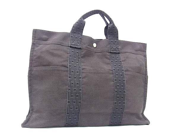トートバッグ エールライン トートMM - グレー シルバー金具 キャンバス ユニセックス シルバー金具【本物保証】