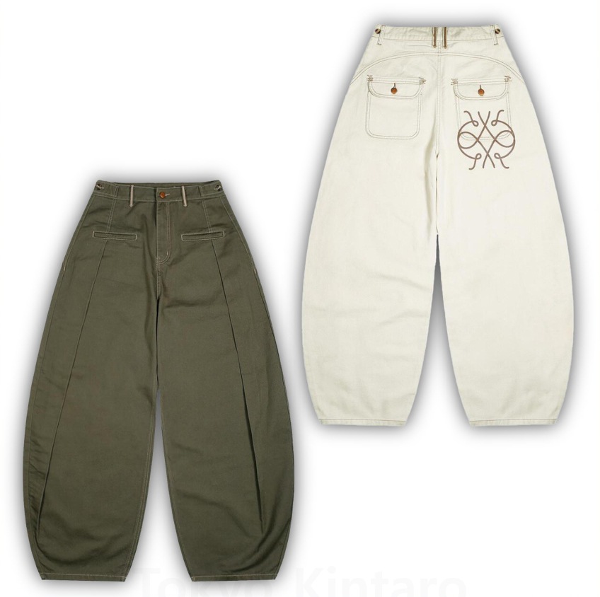 (W)ETHNIC CURVE PINTUCK COTTON BALLOON PANTS (WXP022)