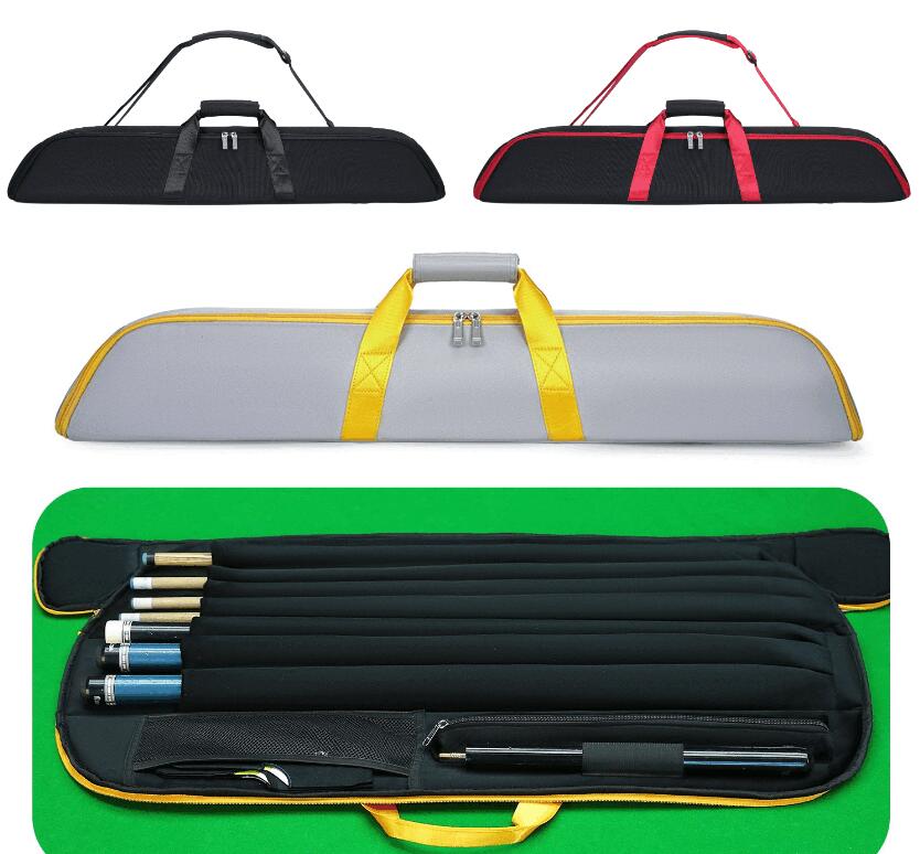 【7穴対応】スヌーカー ビリヤード用キューバッグ 1/2分体型 防刮ポータブルケース 3バット+4シャフト収納可能