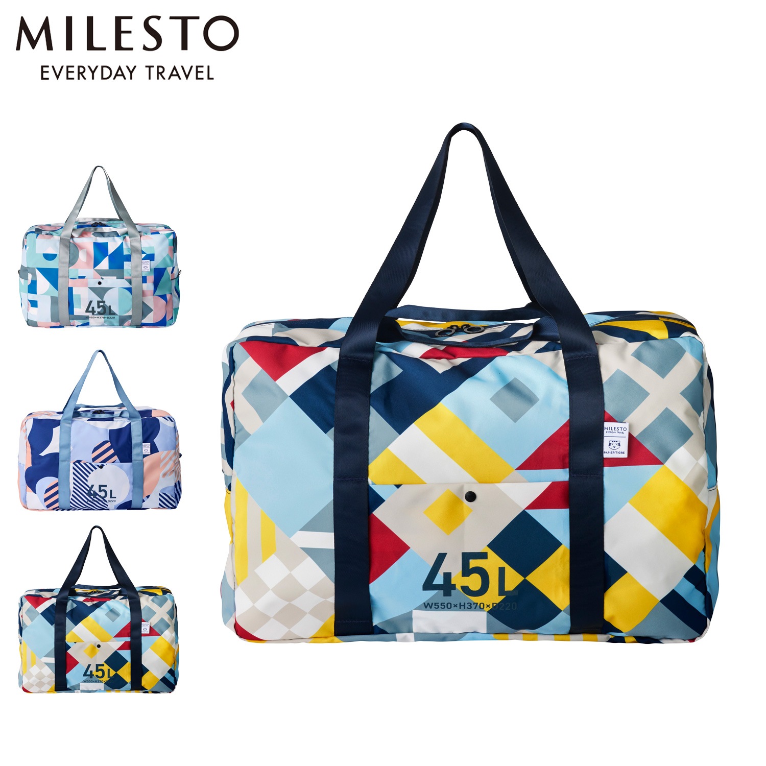 ボストンバッグ メンズ レディース 45L 大容量 旅行 ブルー MLS948