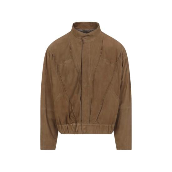 GIORGIO ARMANI Men Leather Jackets AF24918 GM003586 U6130 BROWN