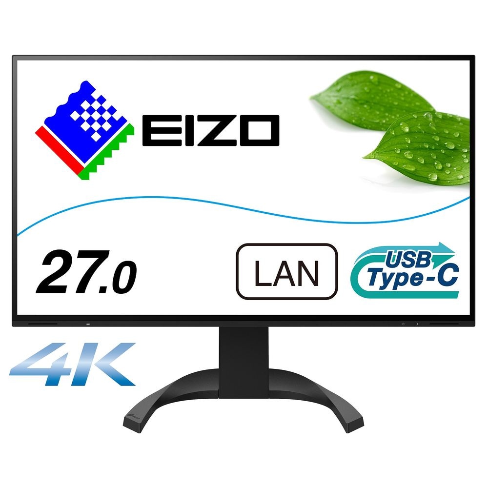 EIZOエイゾー 液晶ディスプレイ(27型/IPS/4K UHD 3840x2160/60Hz/5ms/HDMI/DP/USB Type-C/VESA/PBP対応/5年保証)(ブラック) EV27