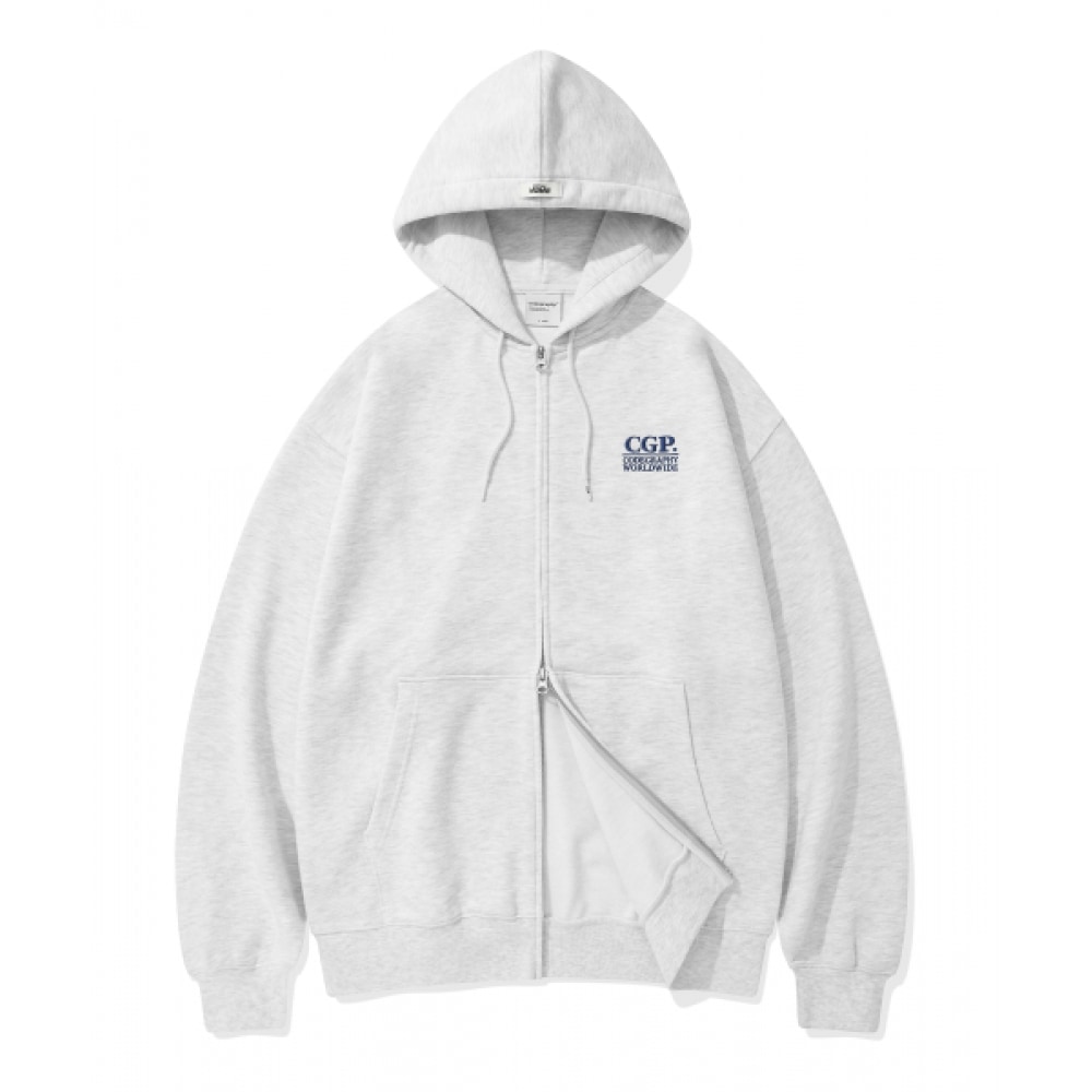 CODEGRY CGP X ママスモール CGP スクエアフーディージップアップ _メランジグレー