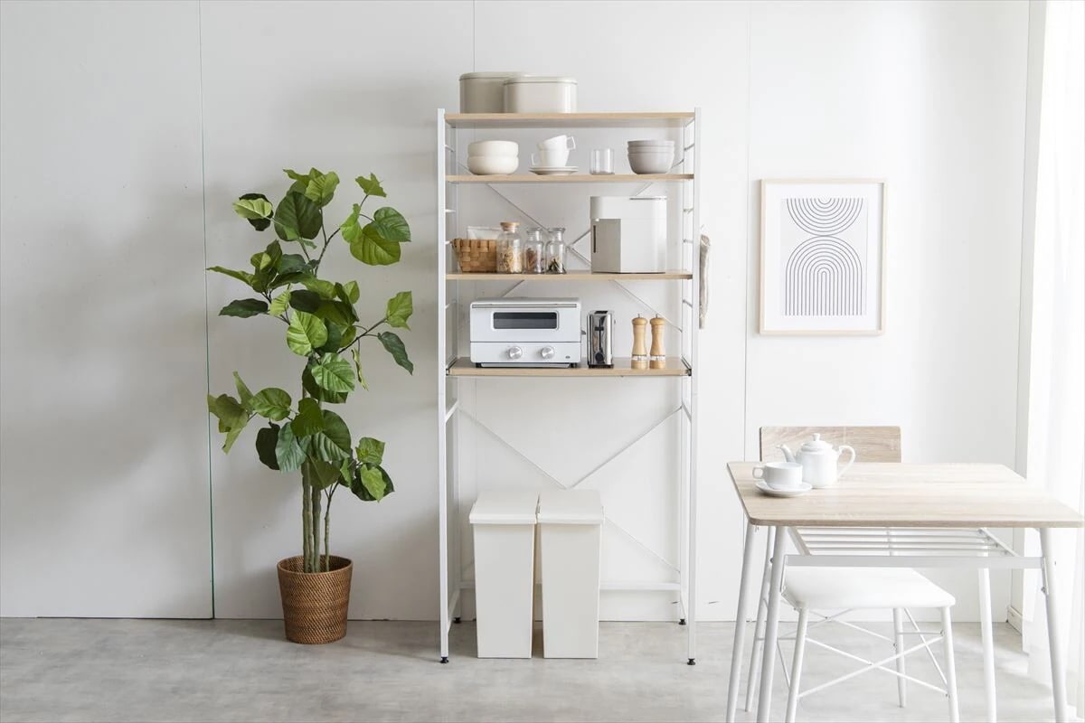 【幅80cm】Cammy ゴミ箱上レンジラック　レンジ台　レンジラック　ゴミ箱　収納　キッチン　シンプル