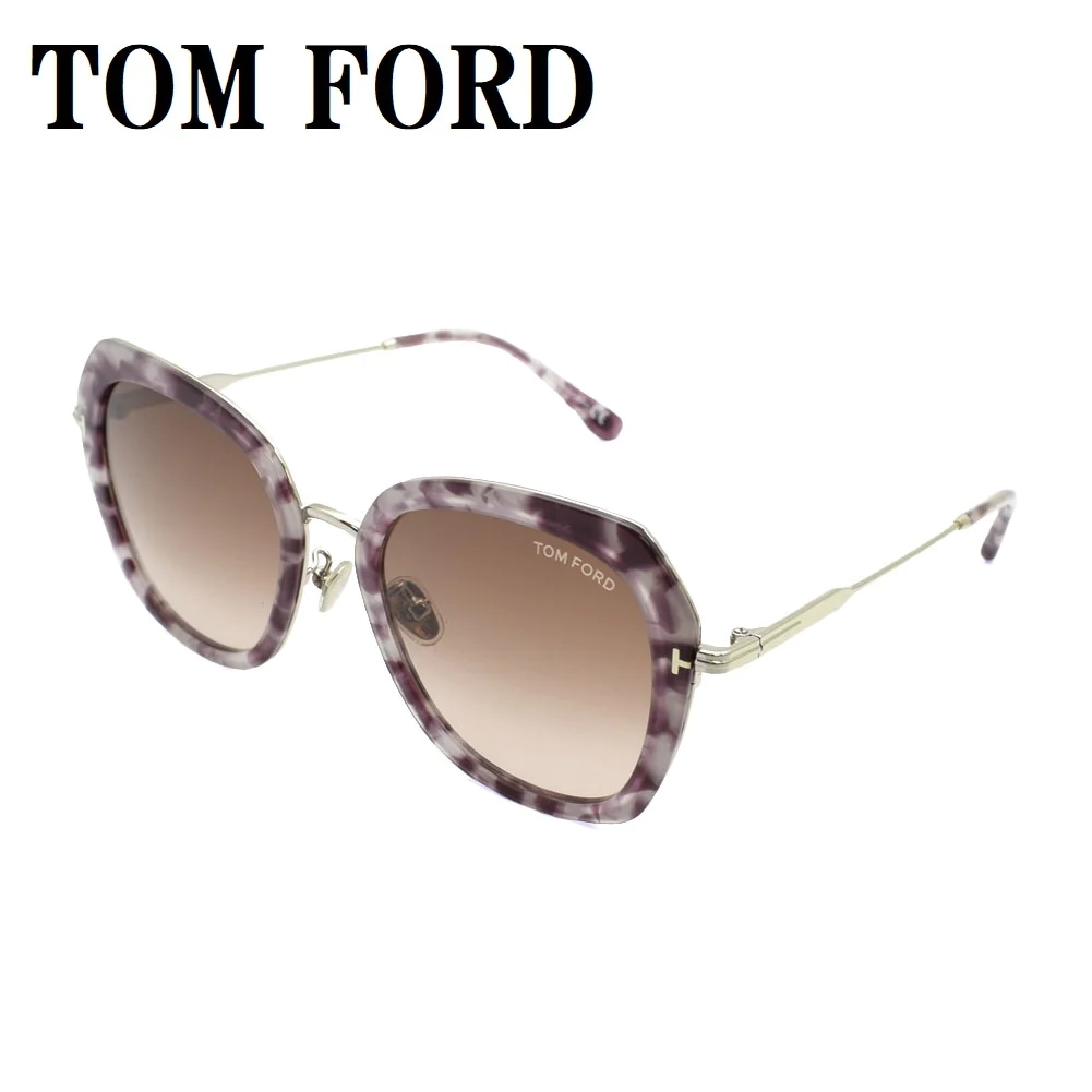 TF792-F 55F 55 Kenyan サングラス アジアンフィット アイウェア メガネ 眼鏡 UVカット 紫外線カット ブラウン マーブル シルバー