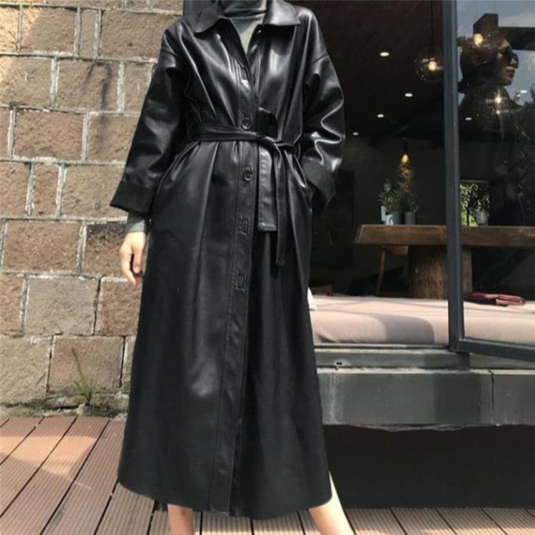気質 中長セクションコート PU ウエスト 暖かい トレンチコート 通勤 4,679円
