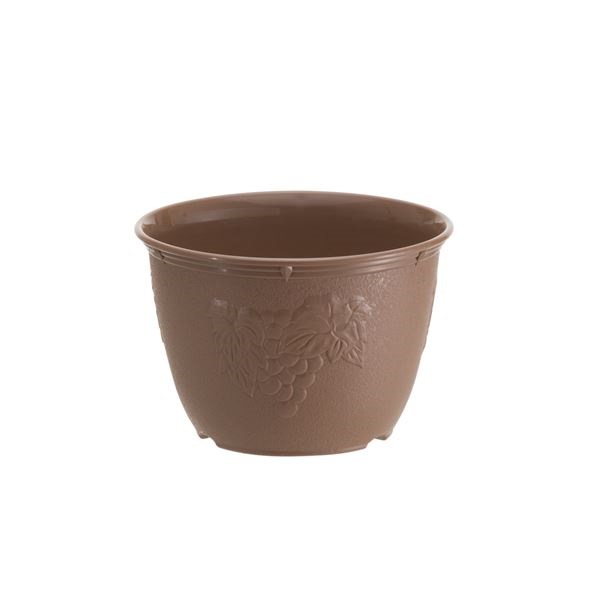 （まとめ）植木鉢 ビオラデコ 6号 チョコブラウン （ プラスチック製 プランター ） 120個セット