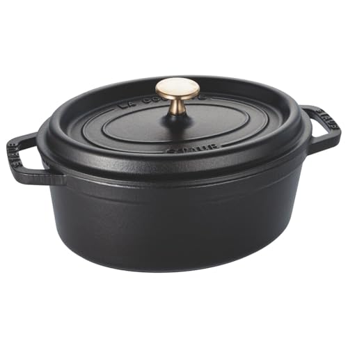 staub ストウブ 「 ピコ ココット オーバル ブラック 23cm 」 両手 鋳物 ホーロー 鍋 IH対応 日本正規販売品 La Cocotte Oval 40500-231