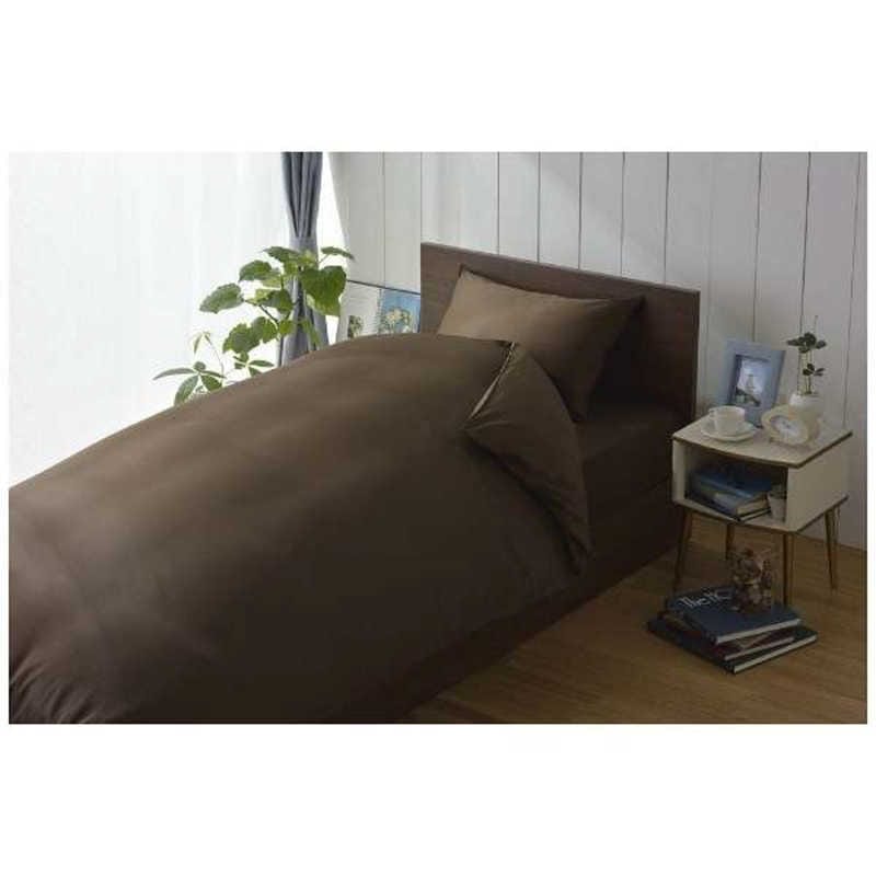 生毛工房　掛け布団カバー 80サテン ダブルサイズ (綿100%/190×210cm/ショコラブラウン)