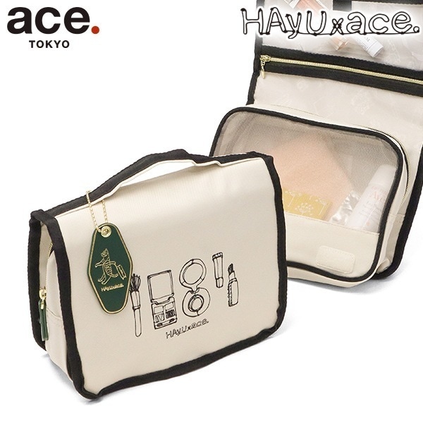 限定HAyUメモ帳付 正規品5年保証 ポーチ 小さめ レディース メンズ 旅行 可愛い ブランド おしゃれ 収納 トラベルポーチ HAyU×ace. 吊るせる HAyU コスメポーチ 17826