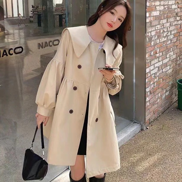 秋 冬アウター ジャケット 秋トレンチコート ムートンファッション日系 キュート トレンチコート 秋 ロング コート 韓国ファッション百掛けジャケット トレンチコート レディース