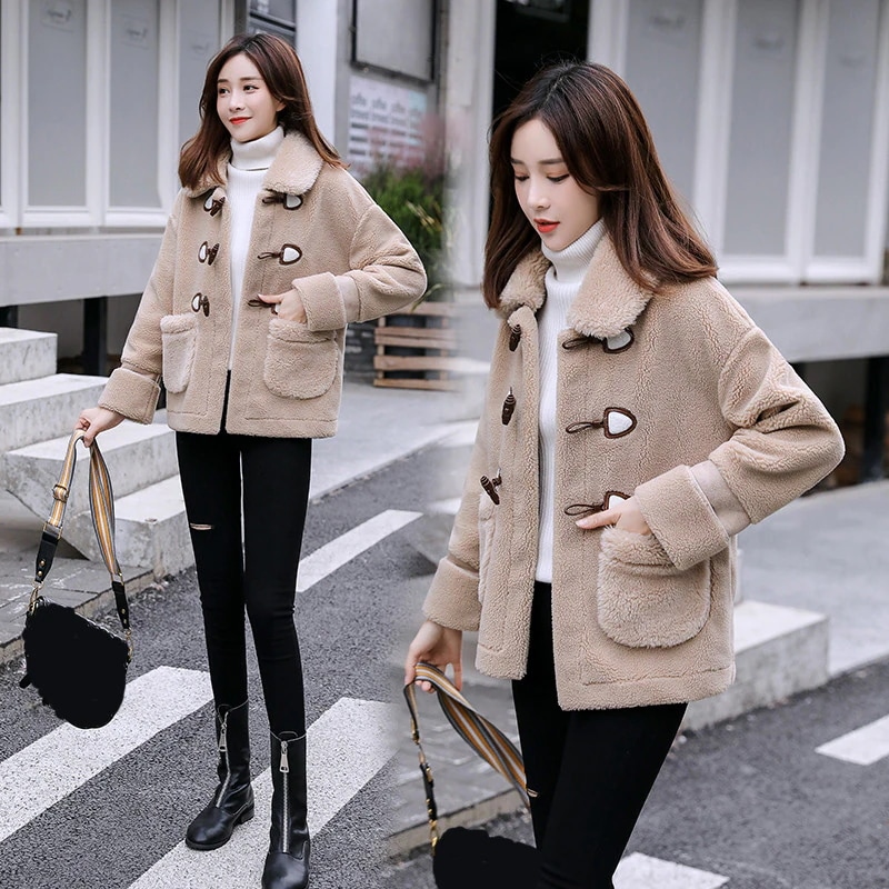 ダッフルコート ショート丈 レディース フリースジャケット 厚手 ジャケット 冬 コート モコモコ