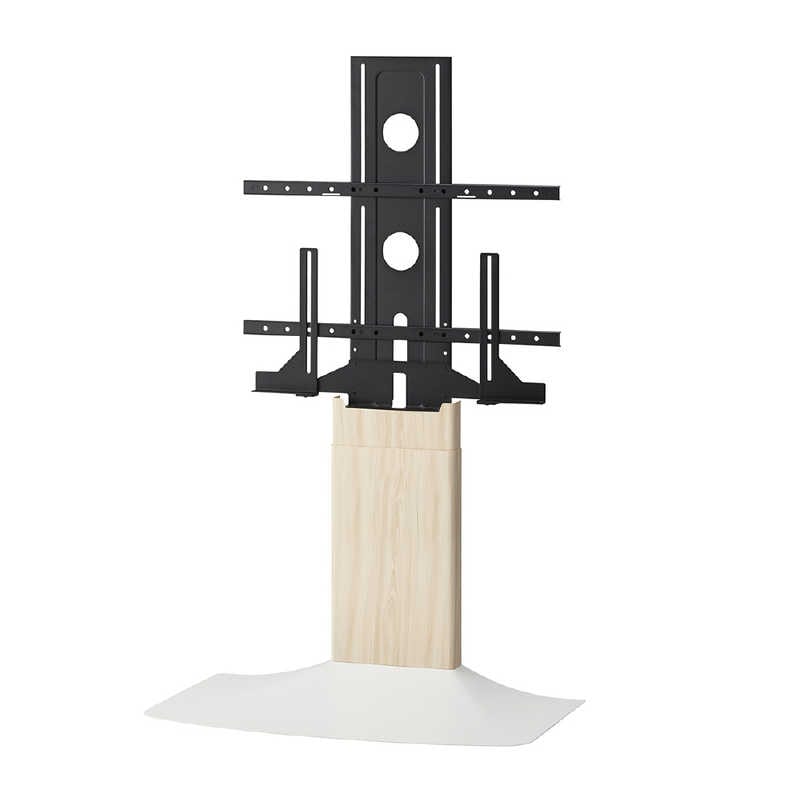 朝日木材　48～77インチ対応 テレビスタンド Swing (壁寄せタイプ) ナチュラル木目＆ホワイト　WSF820NW