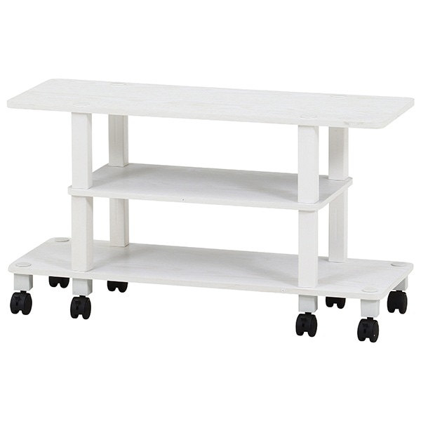 不二貿易 52272 フィット TV台(キャスター付) オークWH メーカー直送