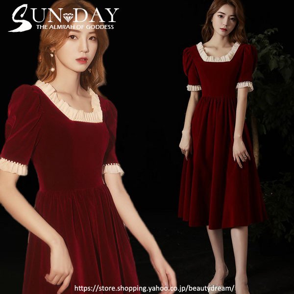 新品パーティードレス ワンピース 花嫁ミニドレス ウェディングドレス 花嫁二次会 演奏会 パーティド