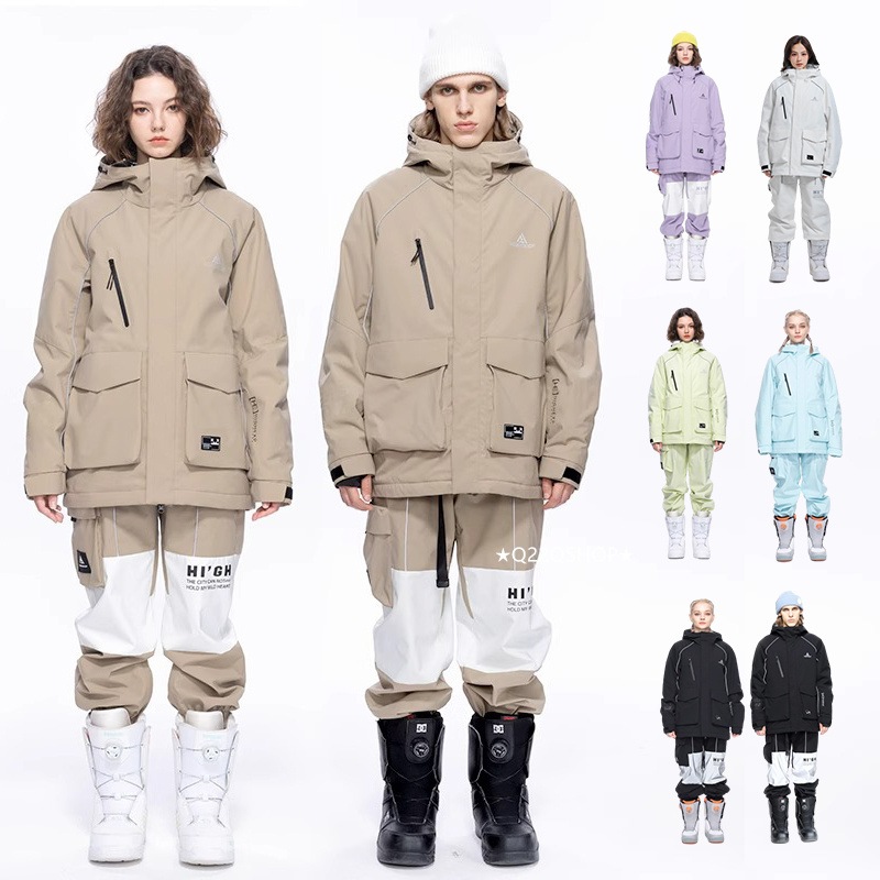 スノボウェア 2024 2025 上下セット メンズ レディース アウター ジャケット パンツ ズボン ブルー 紫 ウィンタースポーツ スノーボードウェア スキーウェア スノーウェア 防水防寒 韓国風 20,455円