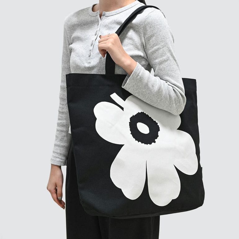 トートバッグ TORNA Unikko ウニッコ レディース ブラック ホワイト 47931 047931 910 北欧雑貨 北欧デザイン