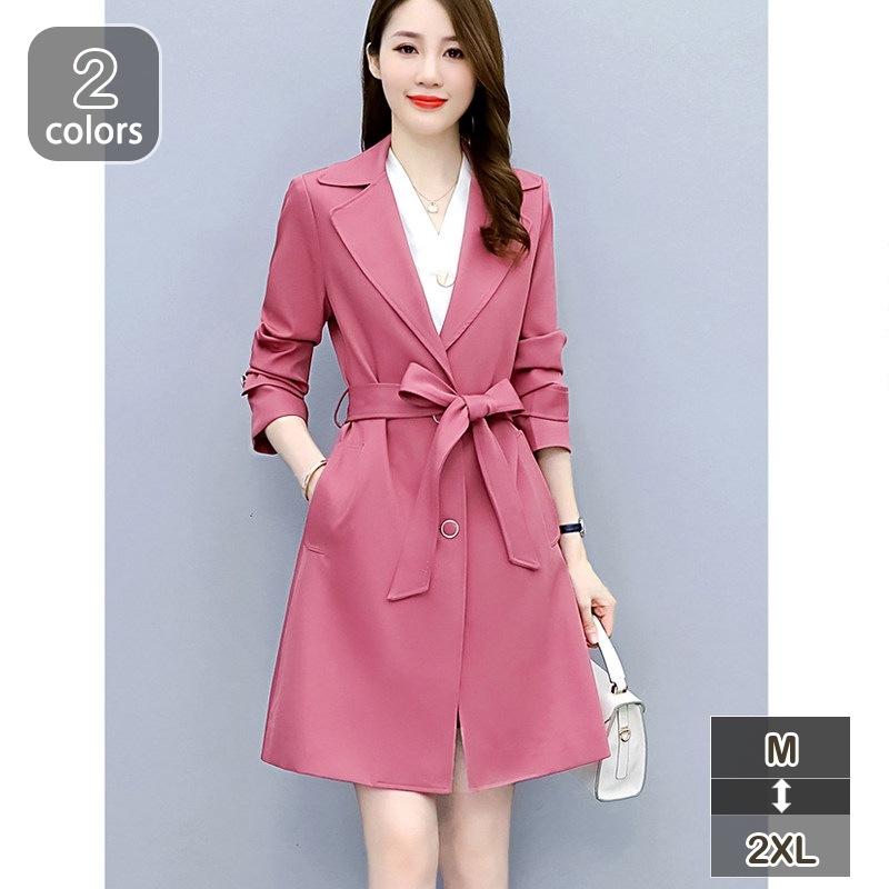 スプリングコート レディース 春 トレンチコート 秋 アウター ミドル丈 コート ジャケット ファッション 長袖 トレンチ 大きいサイズ おしゃれ きれいめ 体型カバー 上品 通勤 オフィス シンプル