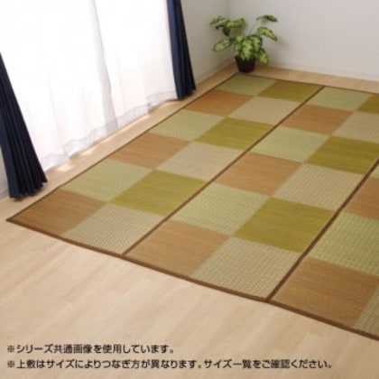 い草花ござカーペット ラグ 『DXピーア』 ブラウン 江戸間2畳(約174×174cm) 4324002