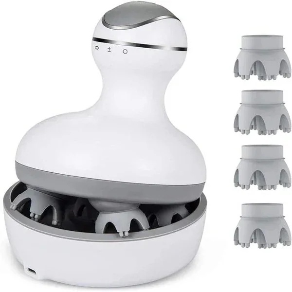 頭皮マッサージ 電動頭皮ブラシ 3D指圧揉捏 ヘッドマッサージ マッサージャー ヘッド 首