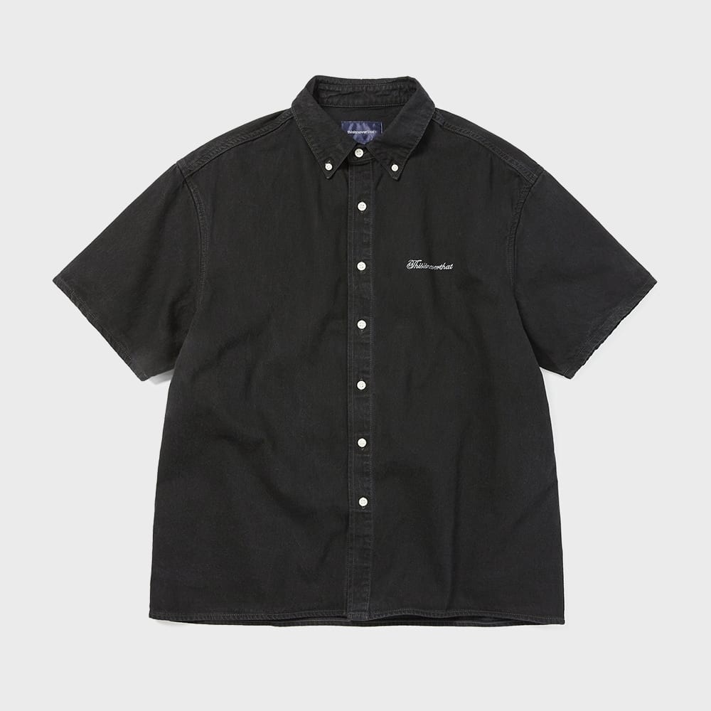 ディス・イズ・ネヴァー・ザットディスターブドデニム S/S シャツブラック 12,428円