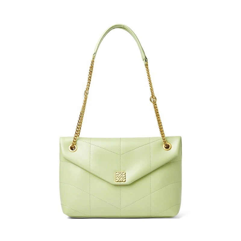 新しい牛皮の女性の包みの高級なチェーンの脇の下で包みます女性の真皮のショルダーバッグ