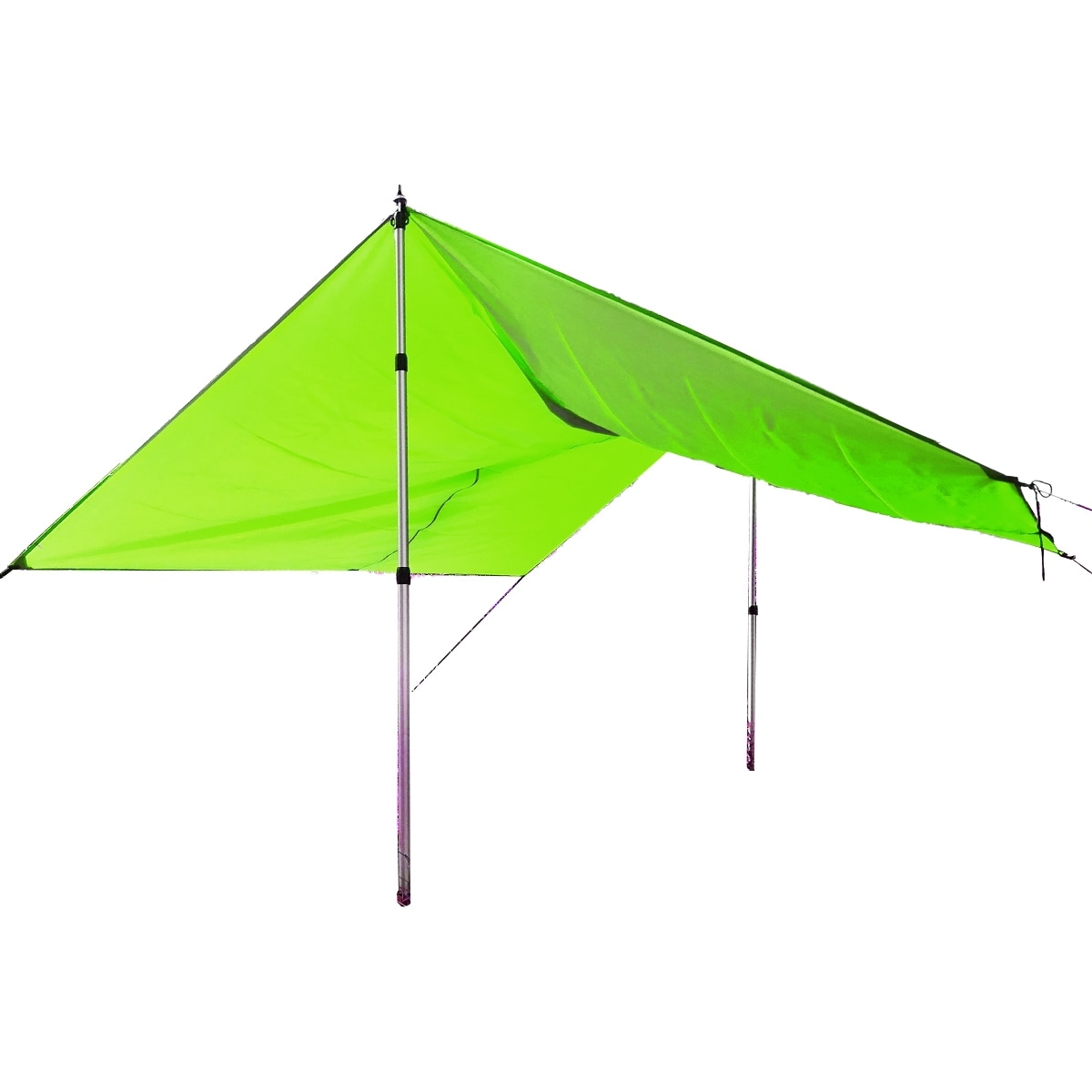 タープテント テントポール付き 収納袋つき 1~2人用 スクエアタープ テント タープ ポール キャンプ アウトドア レジャー 日除け 避暑 簡易 簡単 軽量 持ち運び グリーン