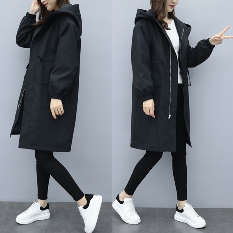 【早い者勝ち】 カジュアル 防寒対策 ジッパー ゆったり 無地 フード付き コート 秋 冬 レディース 5,387円
