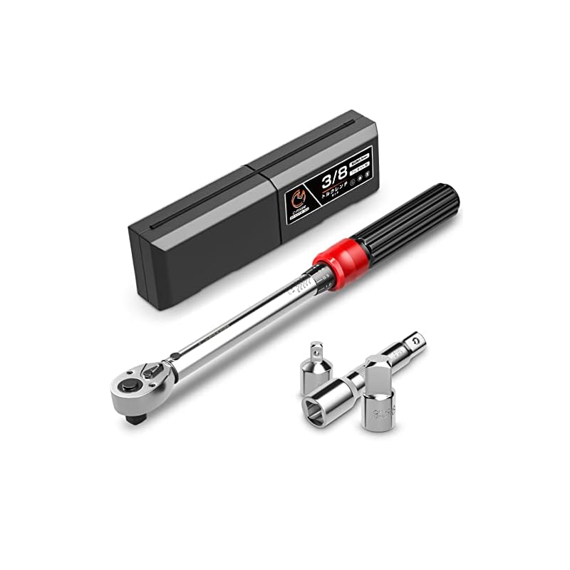 トルクレンチ プレセット型 タイヤ交換 車 バイク修理レンチ 差込角9.5mm(3/8インチ) 10-60Nm ソケットレンチ 1/4変換ソケット 1/2変換ソケット 3/8インチエクステンションバ